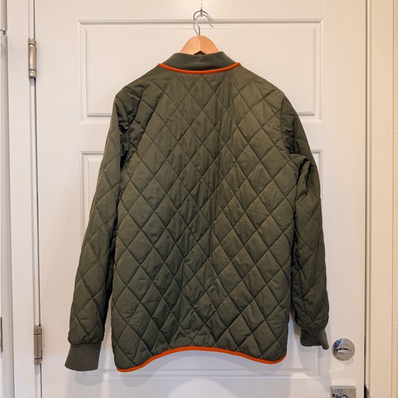 Vans Olive Quilted Jacket with Orange Trim - Picture 2 of 5